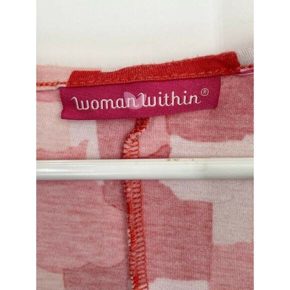 Woman Within Red Printed Blouse Women’s - Picture 3 of 6